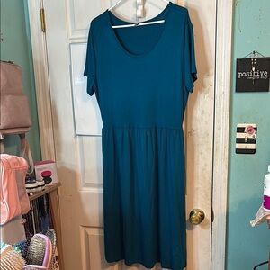 Lock & Love Size XXL Teal Women's Dress